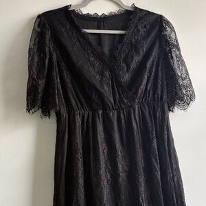 SHEIN  Black Lace Maxi Dress